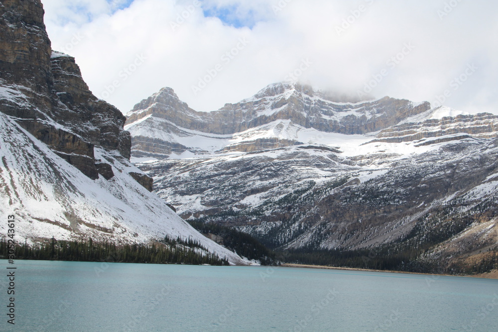 Dusting Of Snow By Bow Lake, Banff National Park, Alberta