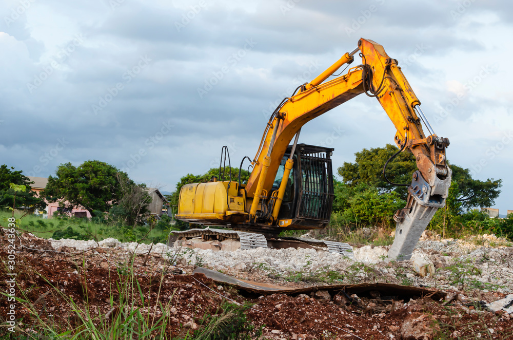 Excavator Hammer At Rest Excavator Hammer At Rest