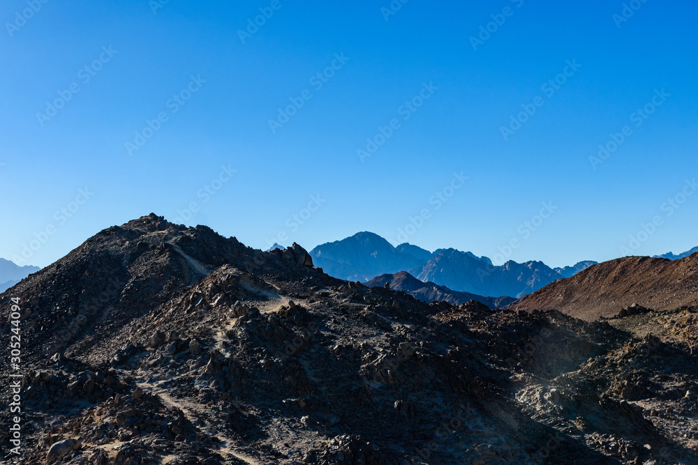 Mountains in arabian desert not far from the Hurghada city, Egypt