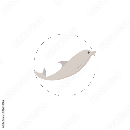 Dolphin colorful vector flat icon