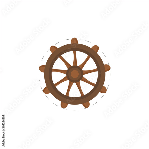 Handwheel colorful vector flat icon