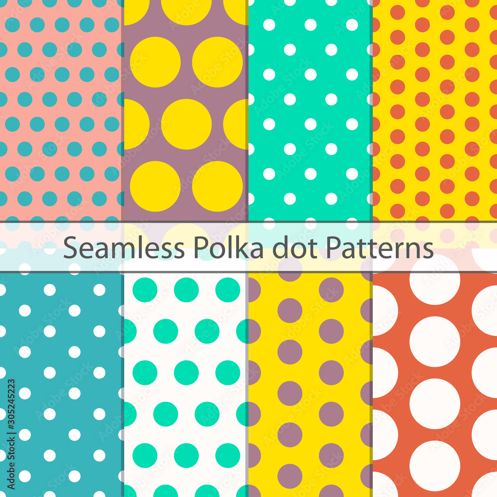 yellow polka dots seamless pattern retro stylish background