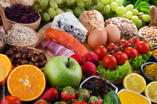 Assorted organic food products on the table