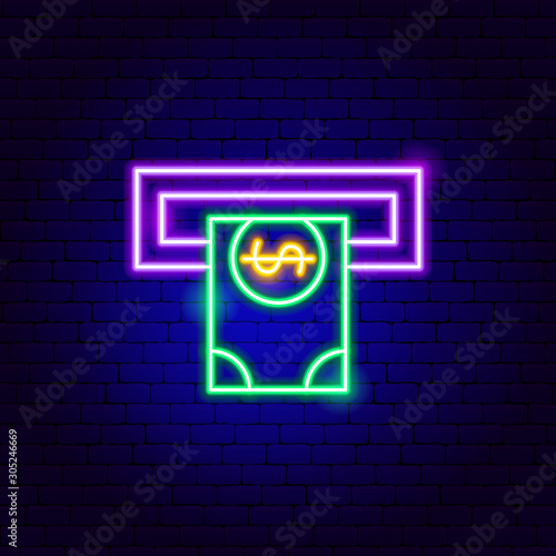 ATM Banknote Neon Sign