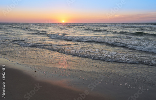 Beautiful summer sunset over Baltic sea.