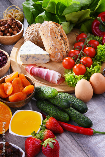 Assorted organic food products on the table