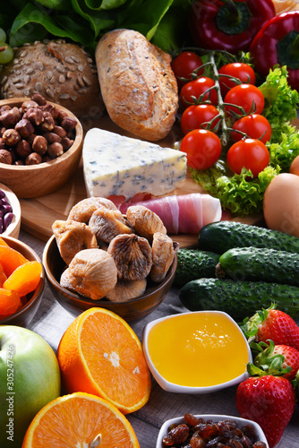 Assorted organic food products on the table