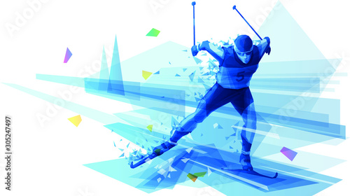 Cross-country skier on the run