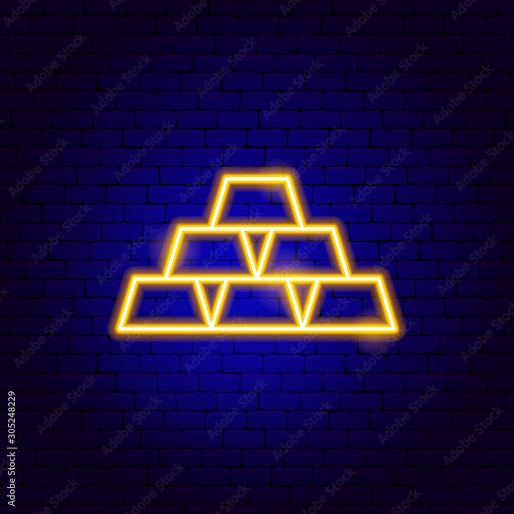 Gold Neon Sign Stock Vector Adobe Stock