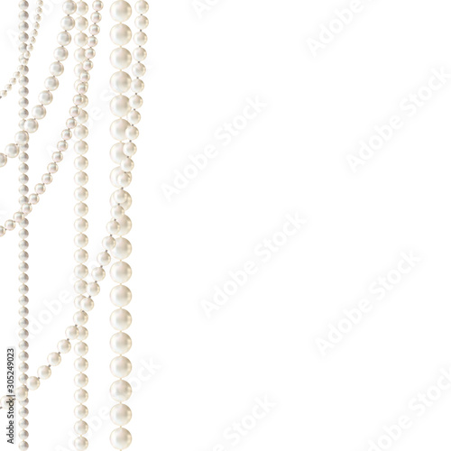 Pearls. Vector illustration. Beads. Jewelry. Background.