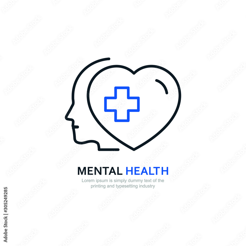 Mental health icon design isolated on white background. Vector illustration Mental health icon design isolated on white background. Vector illustration