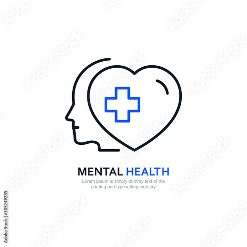 Mental health icon design isolated on white background. Vector illustration