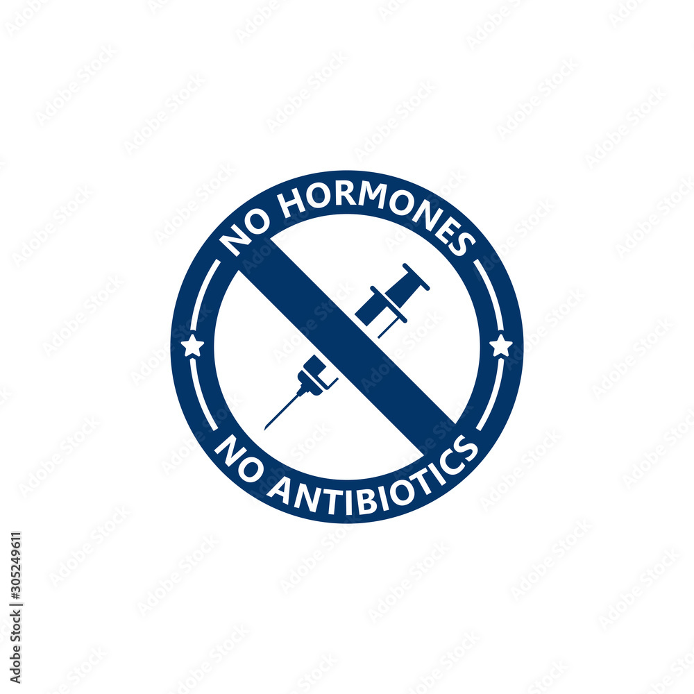 No antibiotics food label stamp design isolated on white background. Vector illustration No antibiotics food label stamp design isolated on white background. Vector illustration