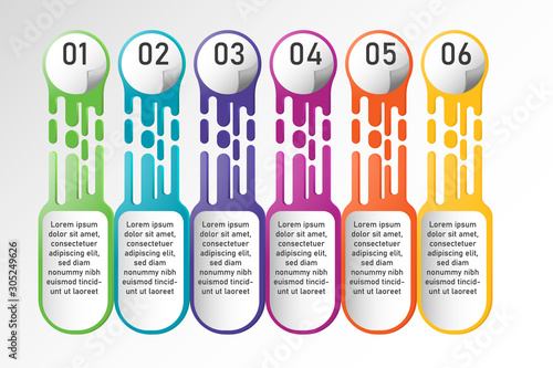 Concept colorful infographic with melting effect. Template for data  business and process presentation.