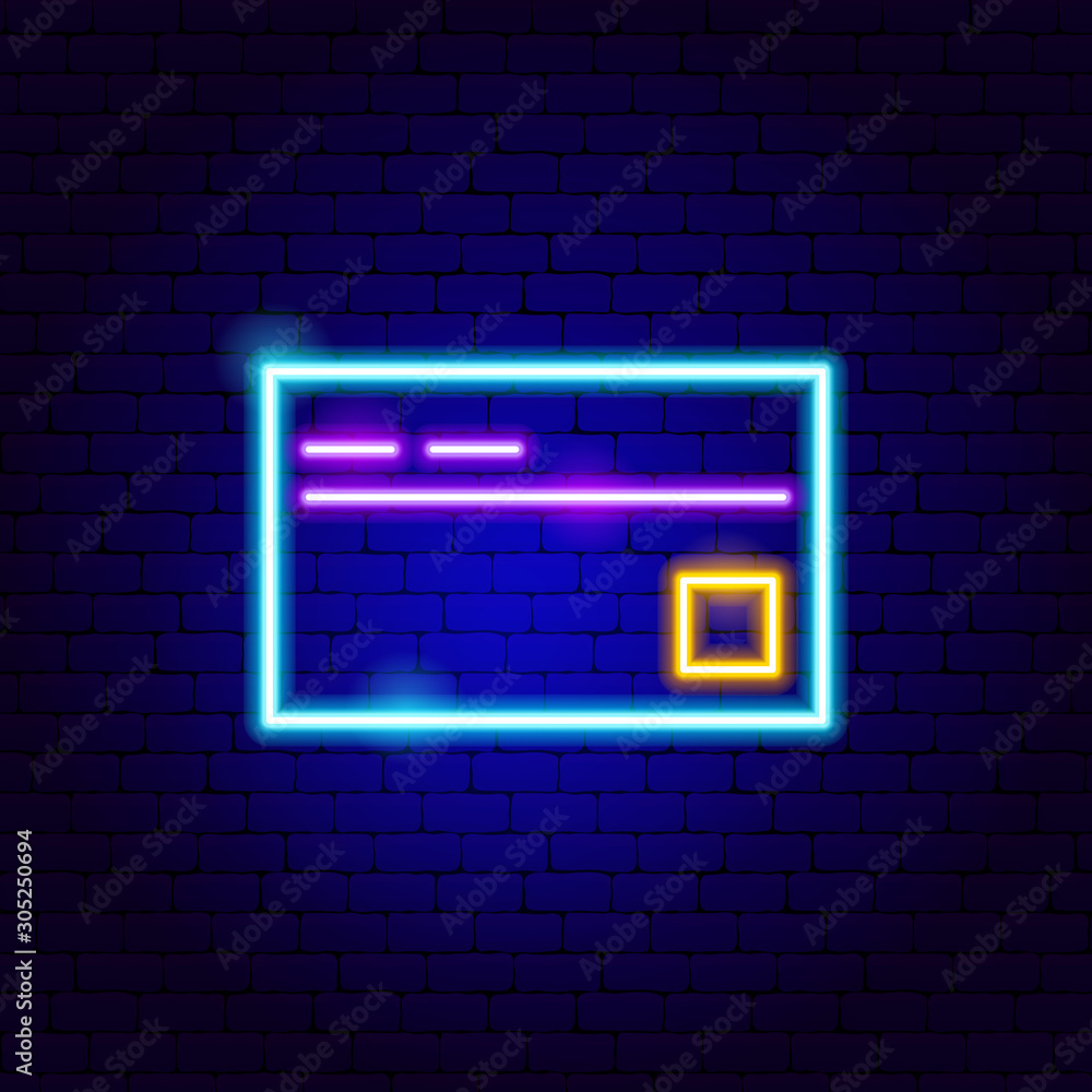 Credit Card Neon Sign Credit Card Neon Sign
