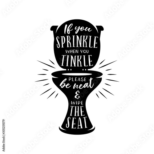 Kids reminder funny bathroom poster. Vector illustration.