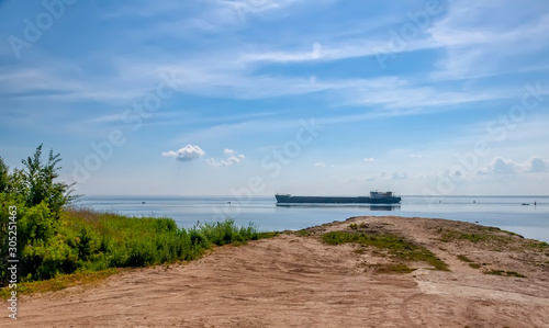 Boats and ships on lake Ladoga. © zoya54