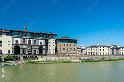 The Arno River and the Uffizi Gallery