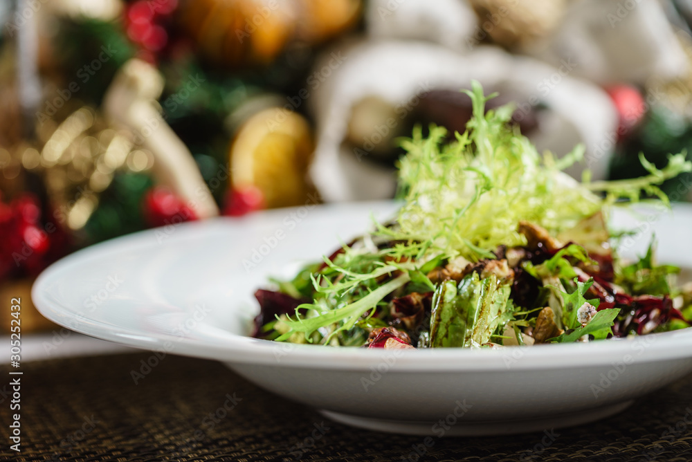 fresh salad on the Christmas table fresh salad on the Christmas table