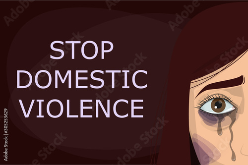 Stop domestic violence poster. Abuse and agression in family