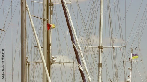 Yachts standing in sea port photo