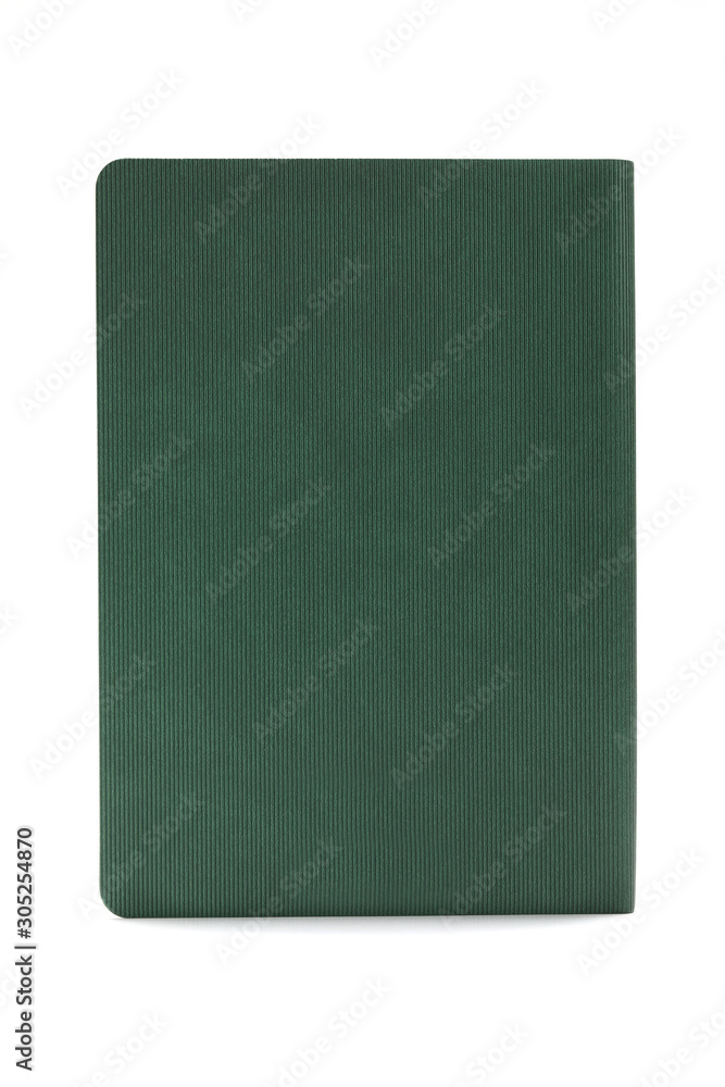 Green diary isolated on white background Green diary isolated on white background