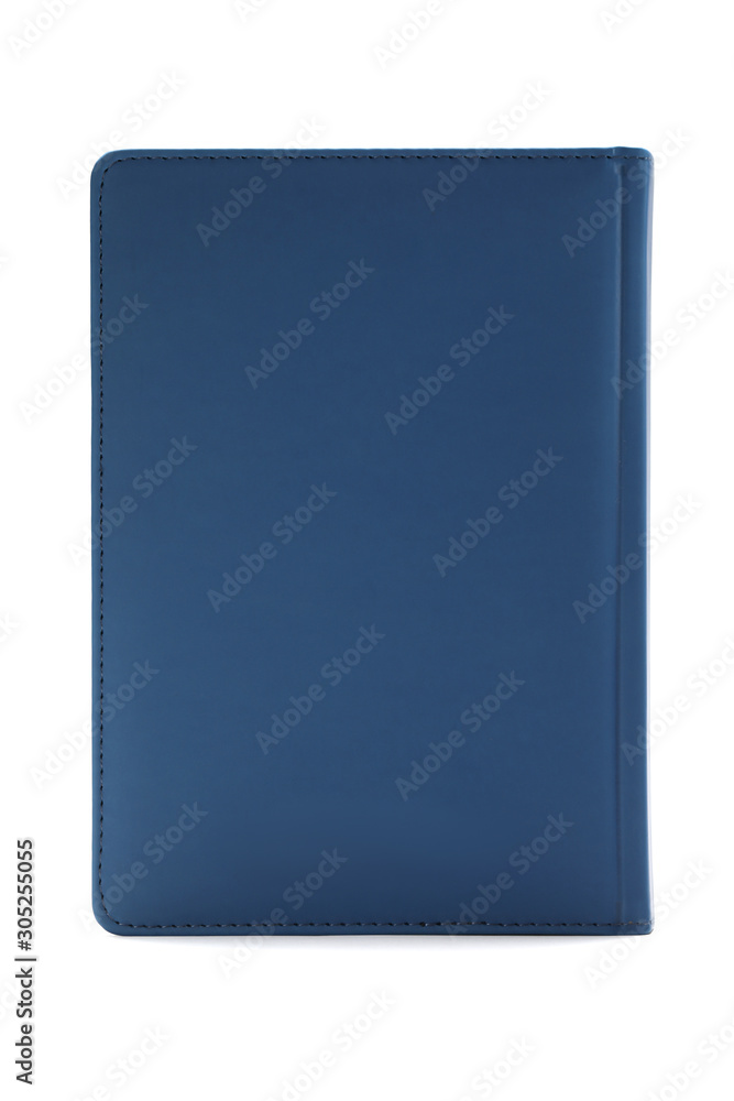 Blue diary isolated on white background Blue diary isolated on white background