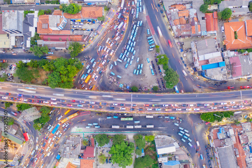 Jakarta traffic jam at night