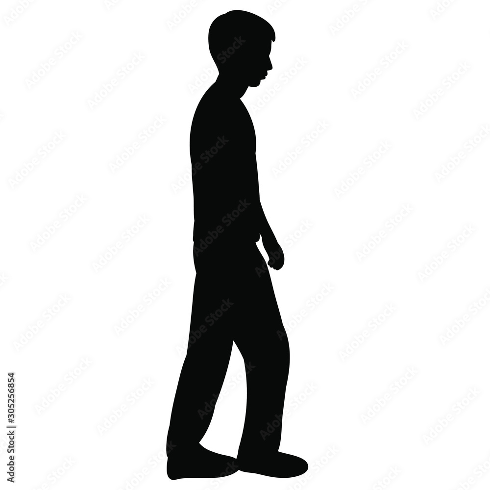  isolated, silhouette of a walking man