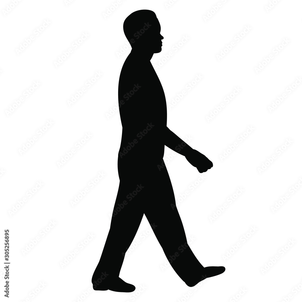 isolated, silhouette of a walking man isolated, silhouette of a walking man