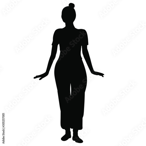 isolated, silhouette dancing graceful girl dance