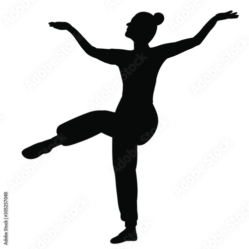 vector, isolated, silhouette dancing elegant girl © zolotons