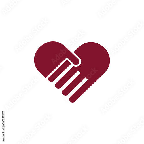 Hands making or formatting a heart symbol icon. Stock Vector illustration isolated on white background.
