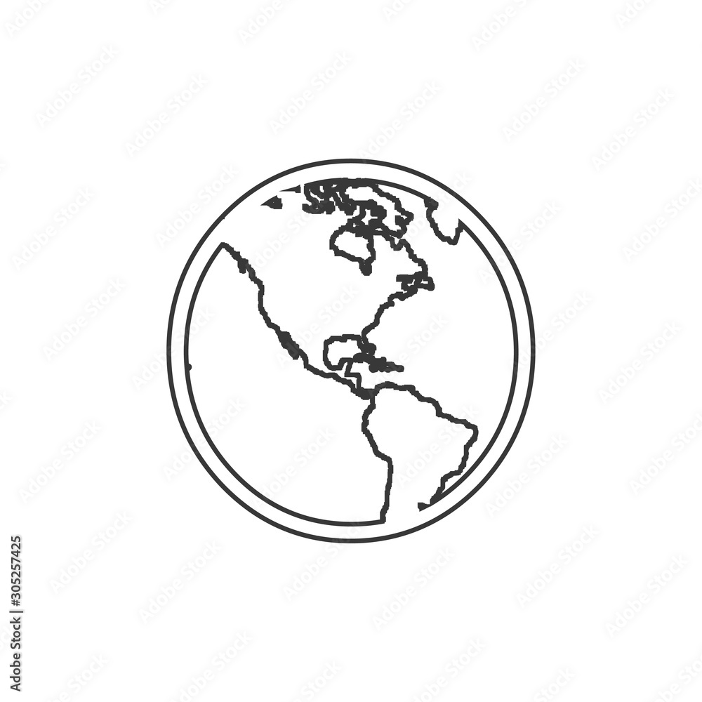 Vector Planet Earth Icon Symbol. Stock Vector illustration isolated on white background. Vector Planet Earth Icon Symbol. Stock Vector illustration isolated on white background.