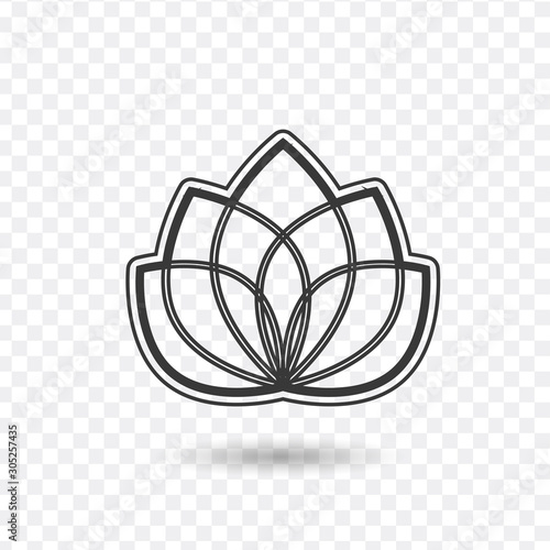 Lotus icon or Harmony icon. Stock Vector illustration isolated on white background.