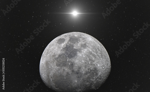 Moon seen through 10 inch telescope