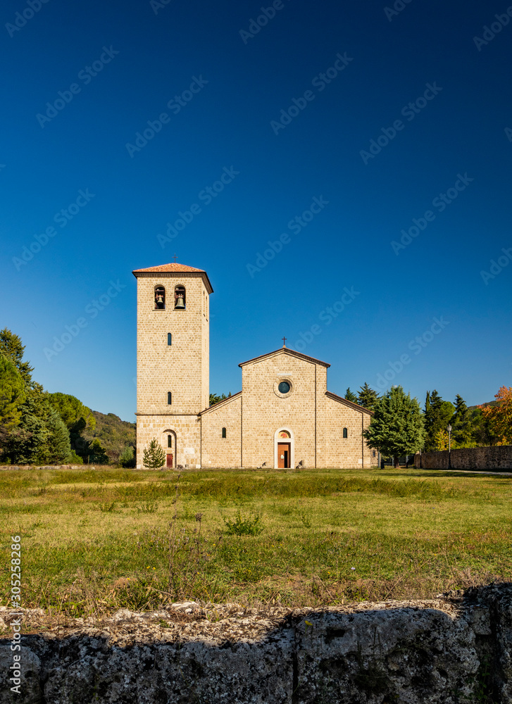 San Vincenzo al Volturno is a historic Benedictine monastery located in the territories of the Comunes of Castel San Vincenzo and Rocchetta a Volturno. The church of the new abbey.