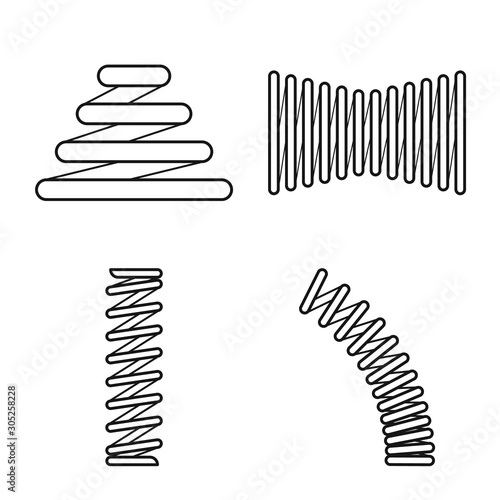 Vector design of spiral and compression logo. Collection of spiral and pressure vector icon for stock.
