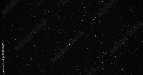 Timelapse of stars in the night sky moving around the North star in a circle