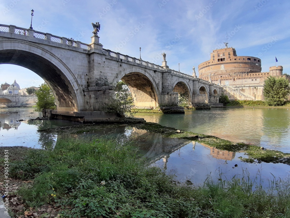 Roma - Ponte Sant'Angelo dalla riva del Tevere