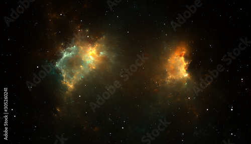 Fototapeta Naklejka Na Ścianę i Meble -  Space background with extrasolar nebula and stars