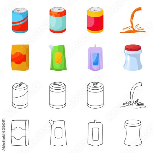 Isolated object of drink and beverage icon. Collection of drink and liquid stock vector illustration.