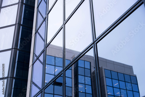business building glass walls. 