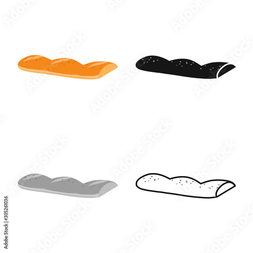 Isolated object of loaf and bun icon. Web element of loaf and part stock vector illustration.