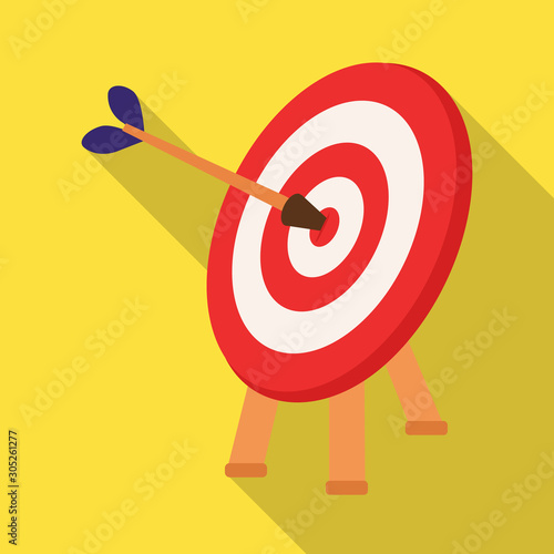 Vector illustration of dartboard and dart symbol. Graphic of dartboard and aim vector icon for stock.