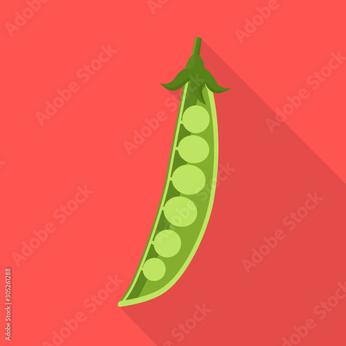 Vector design of pod and peas symbol. Graphic of pod and legume vector icon for stock.