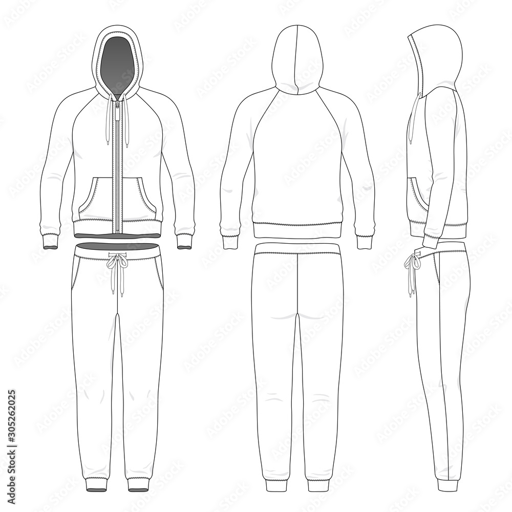 Clothing set of man hoodie and pants. Clothing set of man hoodie and pants.