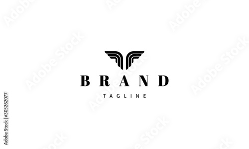 Vector logo on which the abstract image of the wings.