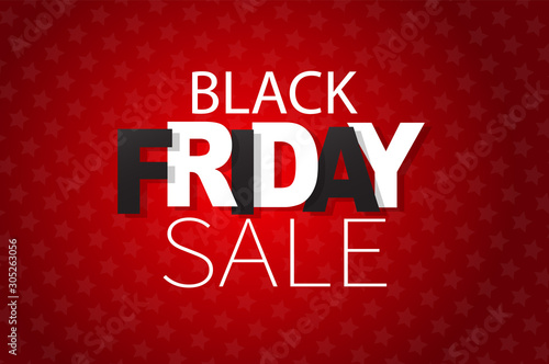 Wallpaper Mural Black Friday sale banner. Special offer discount. Lettering on red background. Vector illustration. Torontodigital.ca