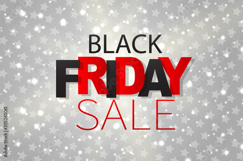 Wallpaper Mural Black Friday sale banner. Special offer discount. Lettering on silver background. Vector illustration. Torontodigital.ca